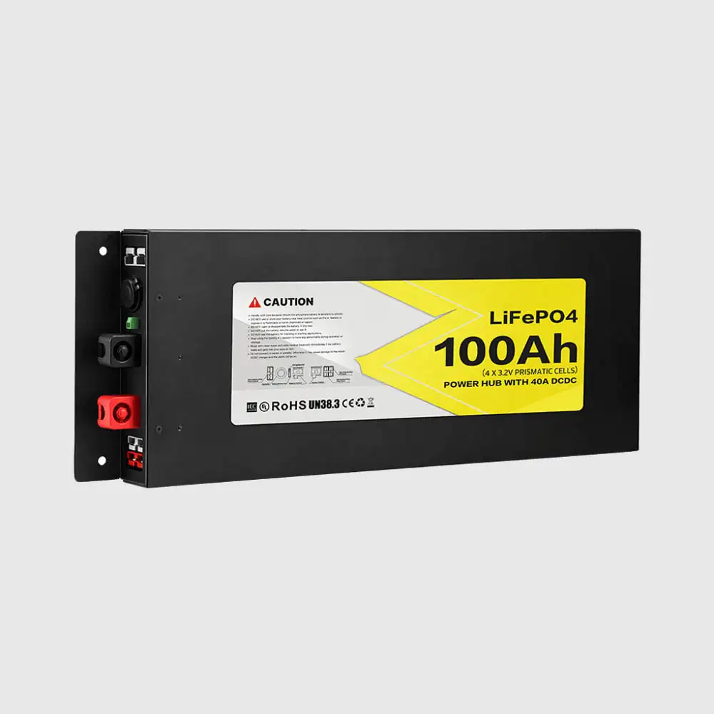 12V 100Ah LiFePO4 Battery with Built-in 40A DC-DC Charger